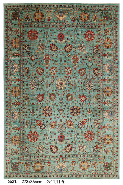 273 x 364 cm | Sultani Design Hand Knotted Wool Afghan Carpet
