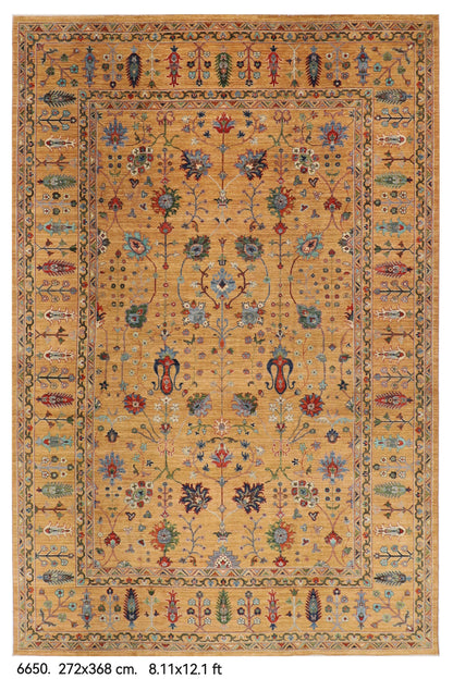 272 x 368 cm | Sultani Design Hand Knotted Wool Afghan Carpet