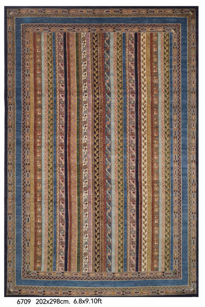 202 x 298 cm | Shall Turkish Design Hand Knotted Wool Afghan Carpet