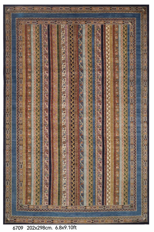 202 x 298 cm | Shall Turkish Design Hand Knotted Wool Afghan Carpet