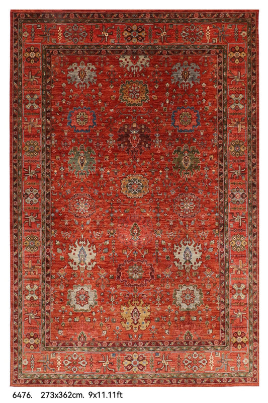 273 x 362 cm | Bidjar red Design Hand Knotted veg Dye Wool Afghan Carpet