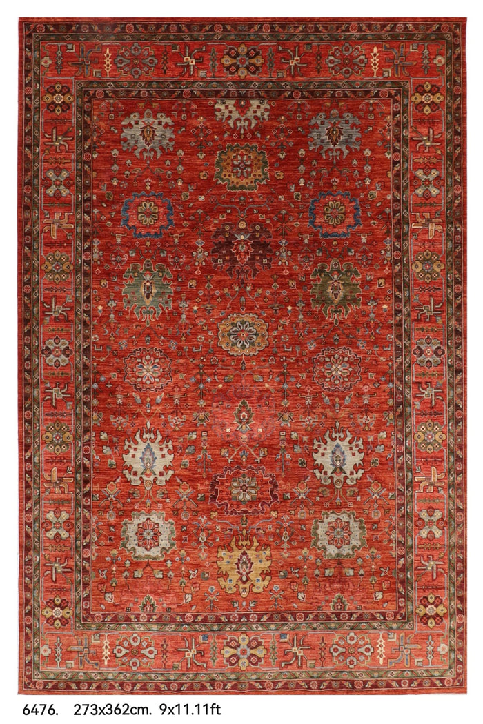 273 x 362 cm | Bidjar red Design Hand Knotted veg Dye Wool Afghan Carpet
