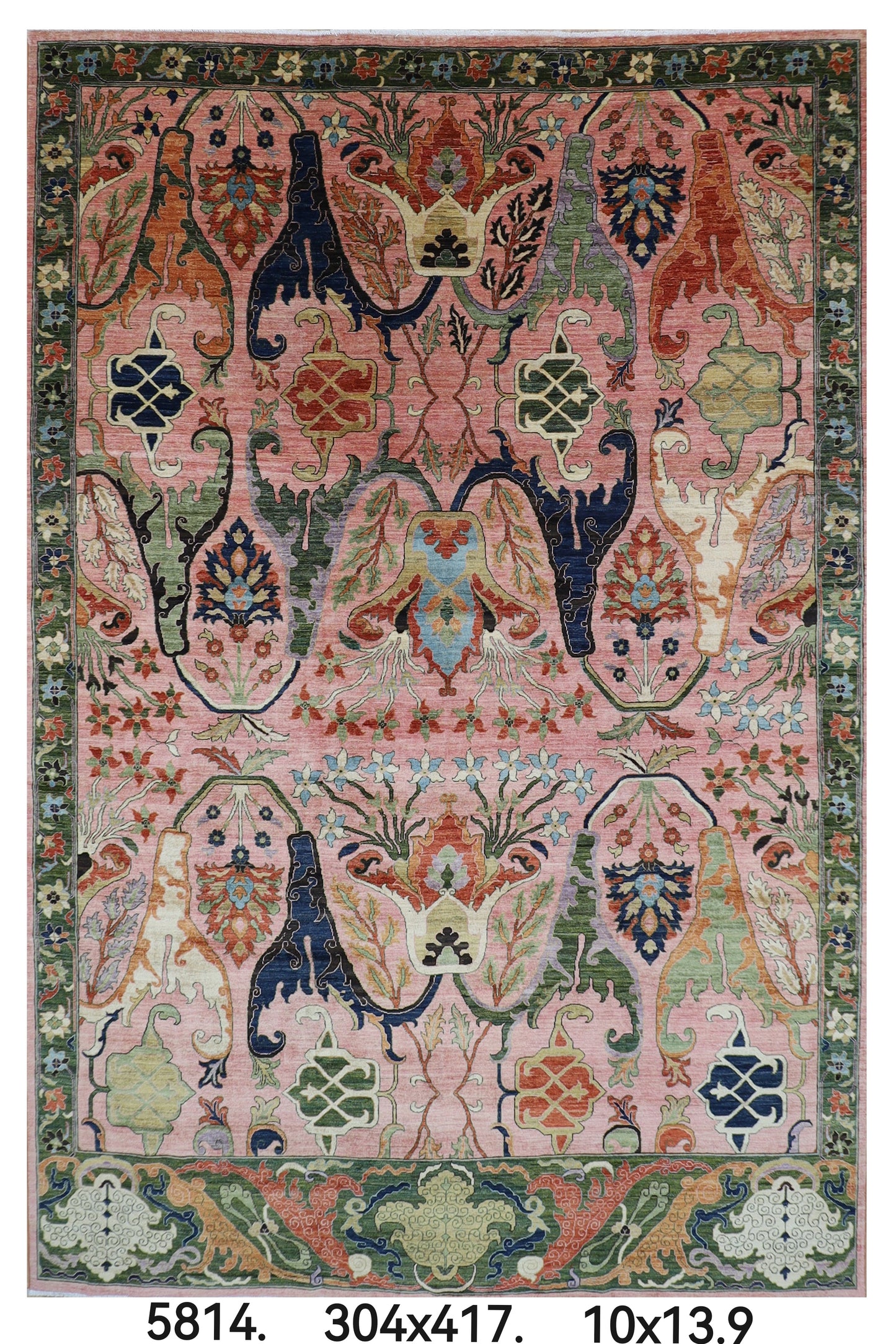 304 x 417 cm | Oriental Kawros Pink Area Rug Afghan Hand Knotted Veg Dye Wool carpet