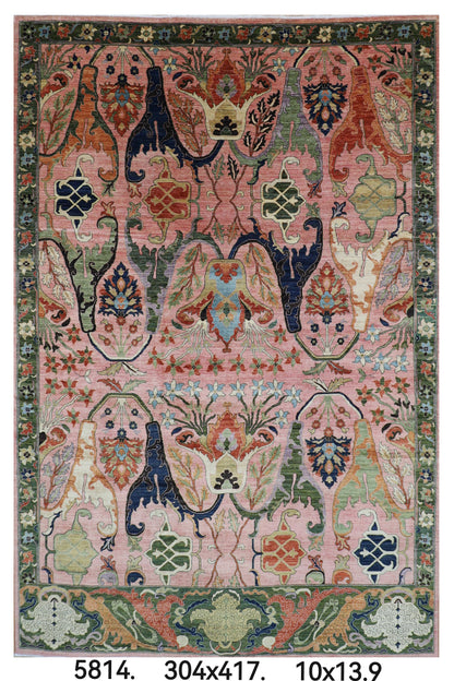 304 x 417 cm | Oriental Kawros Pink Area Rug Afghan Hand Knotted Veg Dye Wool carpet