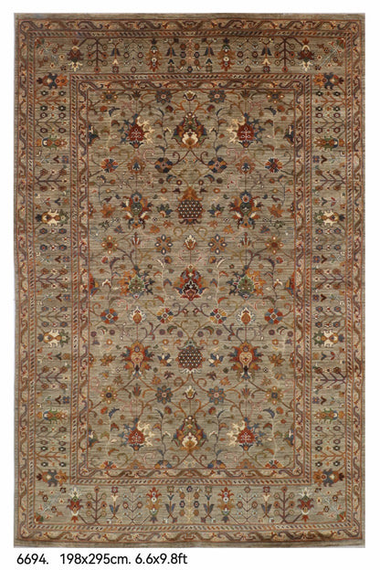 198 x 295 cm | Sultani Design Hand Knotted Wool Afghan Carpet