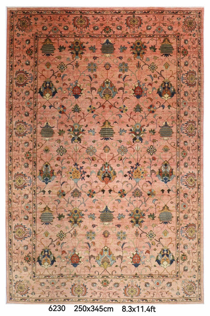 250 x 345 cm | Pink Sultani Afghan Veg Dye Wool carpet