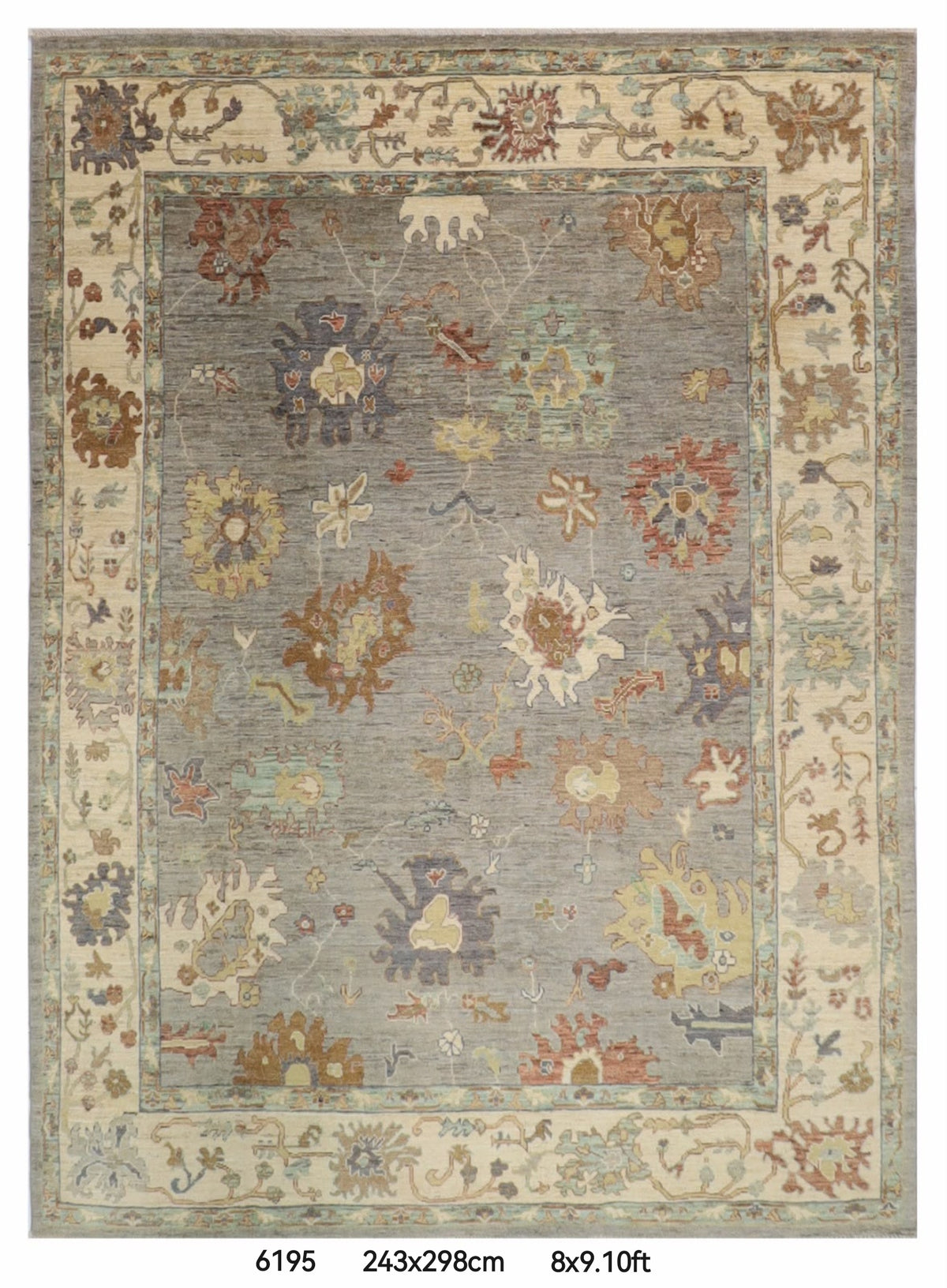 243 x 298 cm | Oushak Afghan Veg Dye Wool carpet