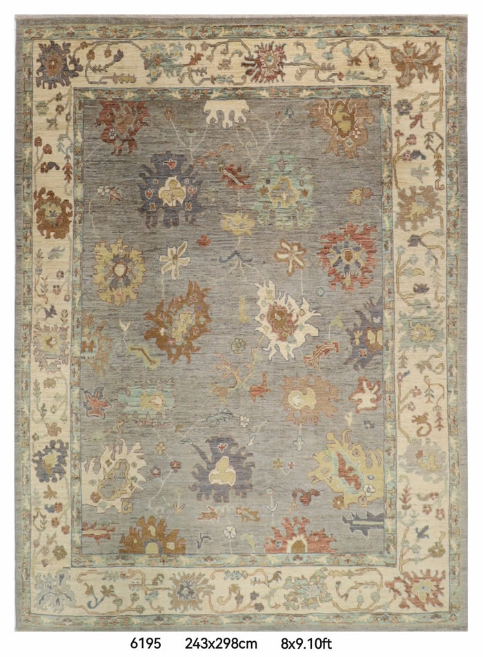 243 x 298 cm | Oushak Afghan Veg Dye Wool carpet