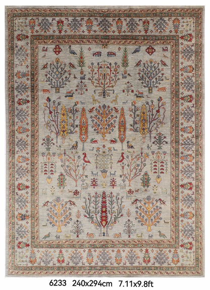 240 x 294 cm | Tree of Life Afghan Veg Dye Wool carpet