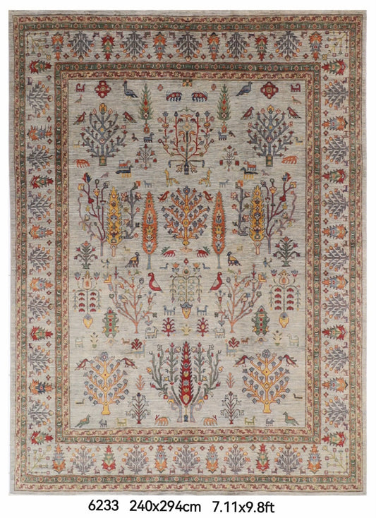 240 x 294 cm | Tree of Life Afghan Veg Dye Wool carpet