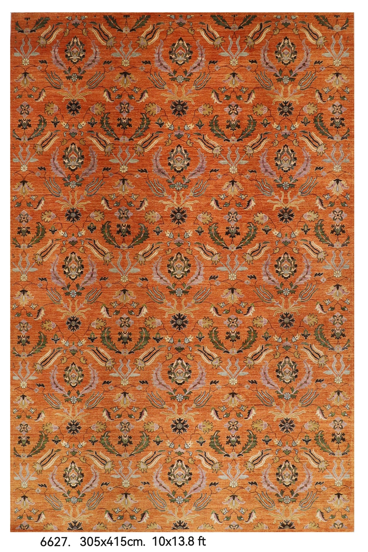 305 x 415 cm | Suzani Floral Design Hand Knotted Wool Afghan Carpet