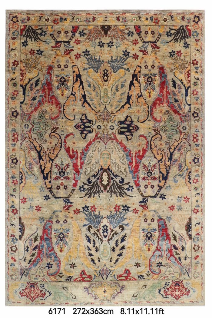 272 x 363 cm | Kawros Area Rug Afghan Hand Knotted Veg Dye Wool carpet