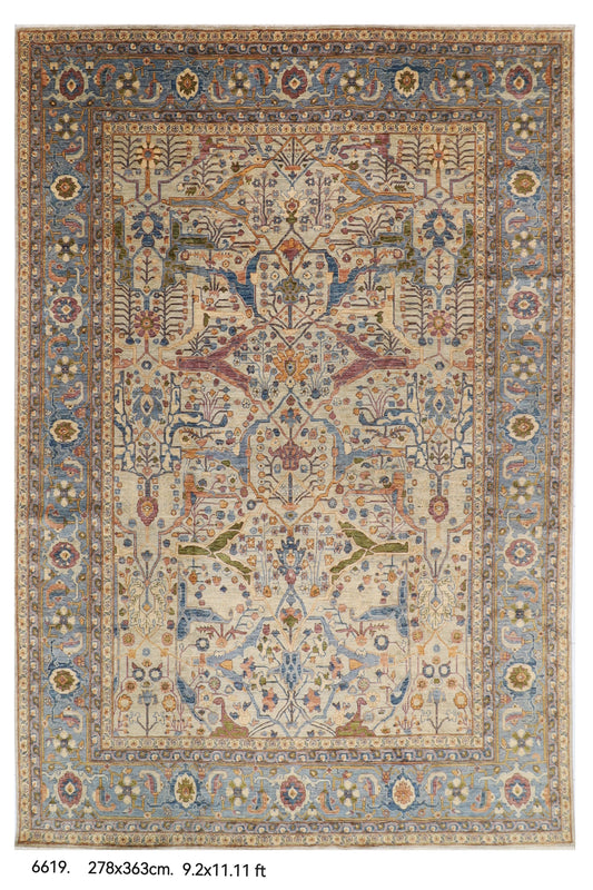 245 × 301 سم | سجادة أفغانية بتصميم كايروس منسوجة يدوياً من صوف مصبوغ طبيعياً