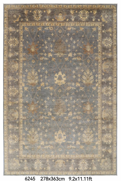 278 x 363 cm | Blueish Grey Afghan Veg Dye Wool carpet