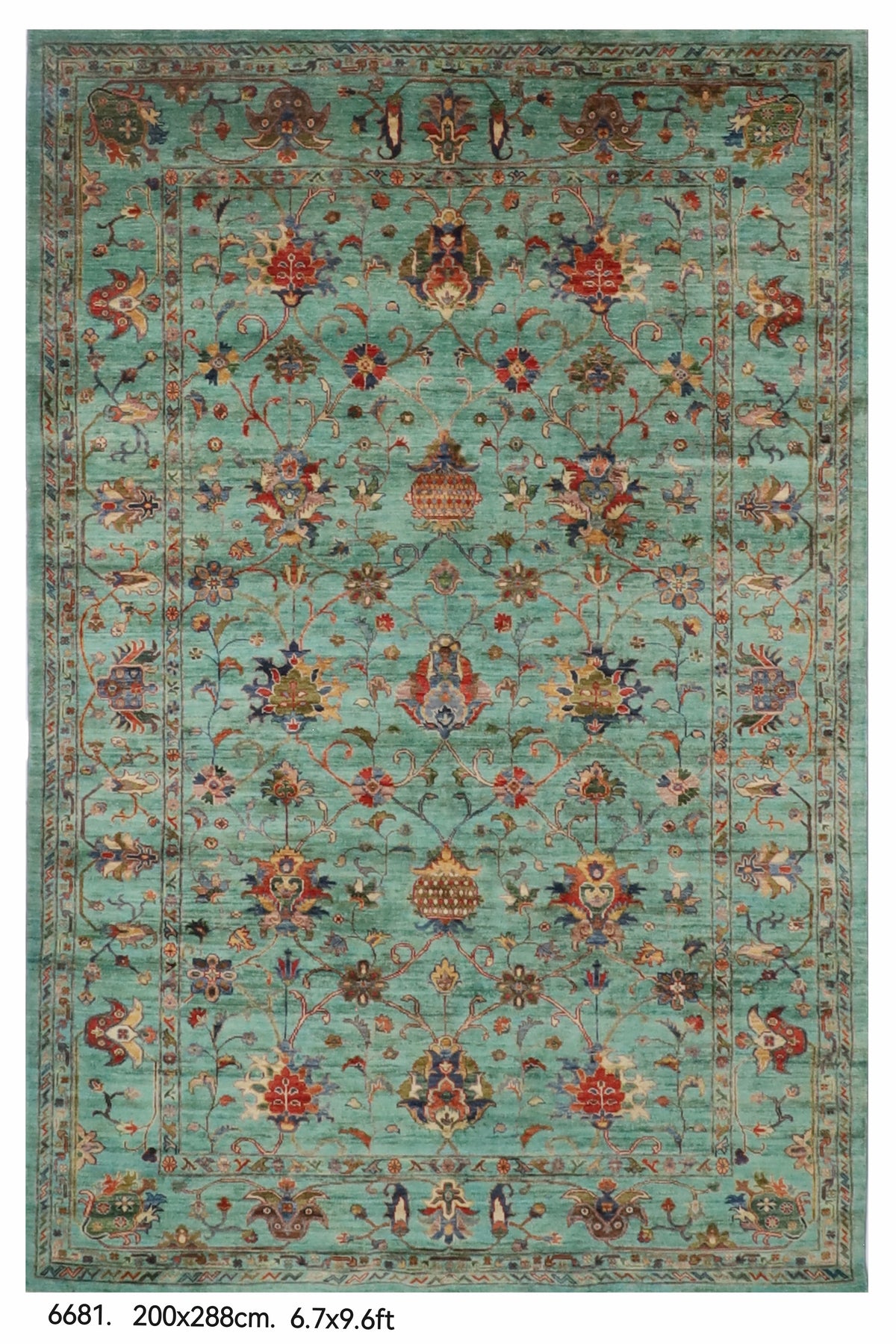 200 x 288 cm | Sultani Hand Knotted Wool Afghan Carpet