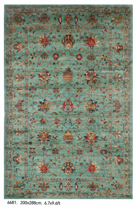 200 x 288 cm | Sultani Hand Knotted Wool Afghan Carpet