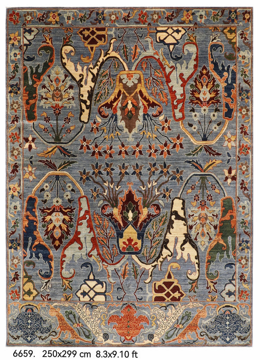 250 x 299 cm | Kawros Design Hand Knotted Wool Afghan Carpet