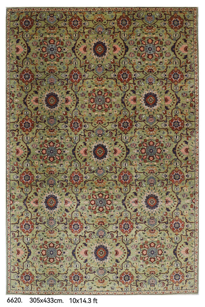 305 x 433 cm | Suzani Floral Design Hand Knotted Wool Afghan Carpet