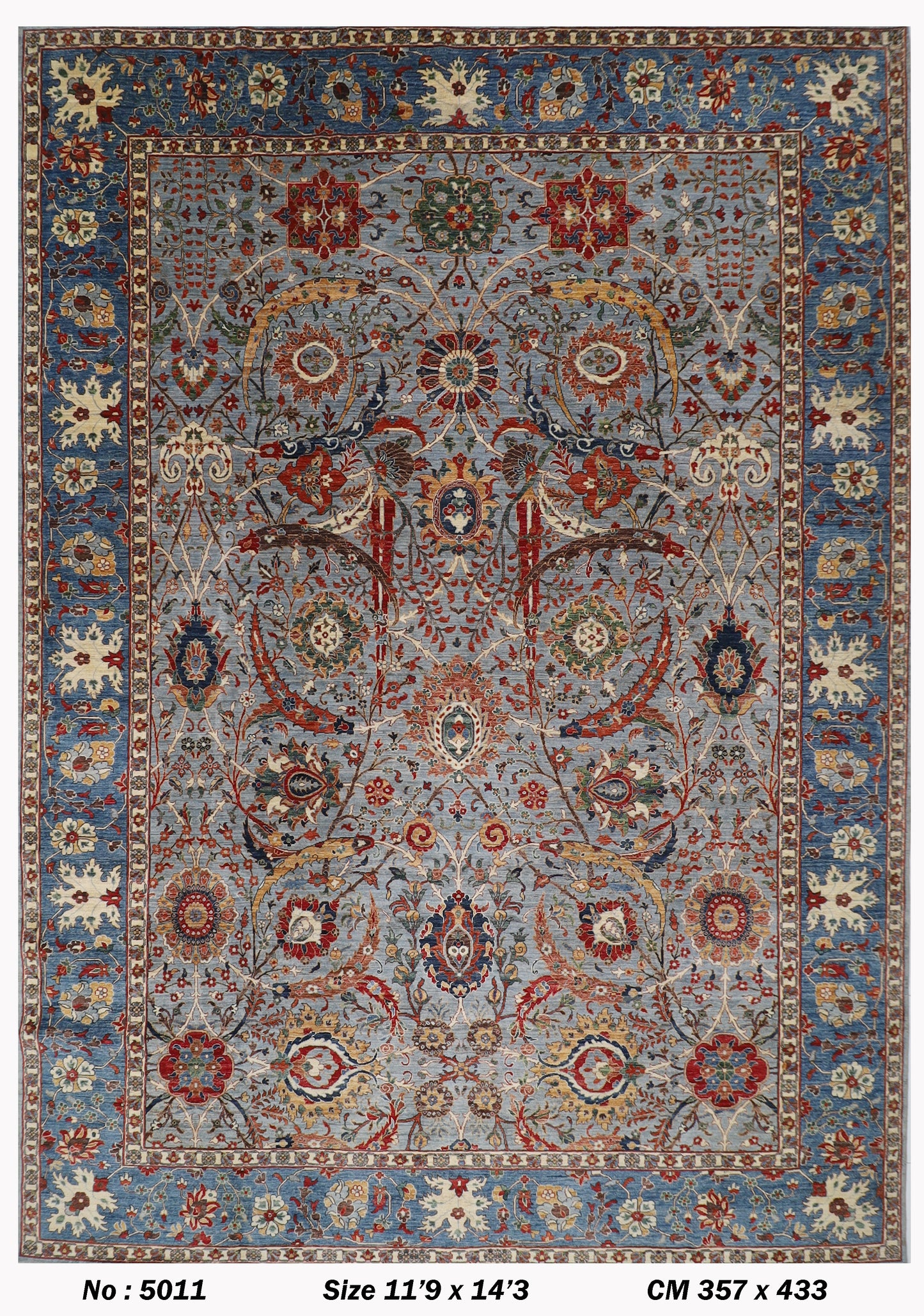 357 x 433 cm |  Bidjar Tribal large Area Rug Afghan Hand Knotted veg Dye Wool carpet