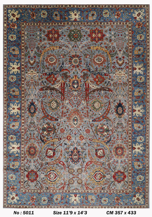 357 x 433 cm |  Bidjar Tribal large Area Rug Afghan Hand Knotted veg Dye Wool carpet