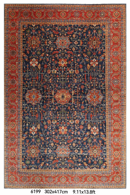 302 x 417 cm | Navy Blue Afghan Veg Dye Wool carpet