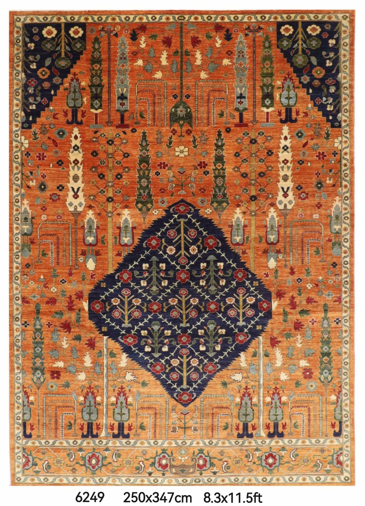 250 x 347 cm | Tribal Afghan Veg Dye Wool carpet