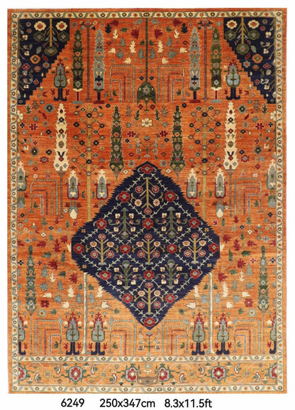 250 x 347 cm | Tribal Afghan Veg Dye Wool carpet