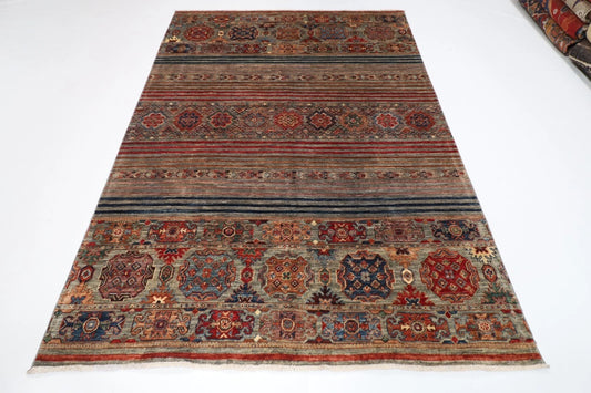 169 x 247 cm | Khorjun Afghan Tribal Hand Knotted Veg Dye Wool Carpet