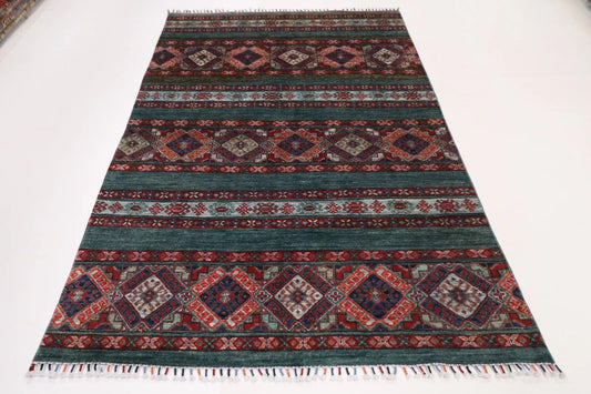 169 x 253 cm | Khorjun Afghan Tribal Hand Knotted Veg Dye Wool Carpet