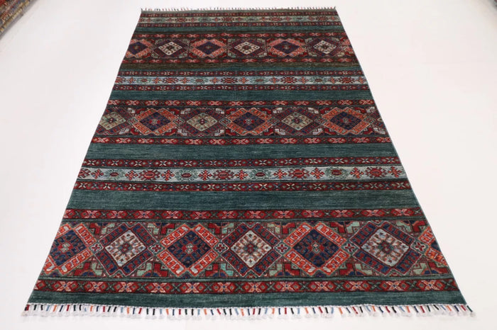 169 x 253 cm | Khorjun Afghan Tribal Hand Knotted Veg Dye Wool Carpet