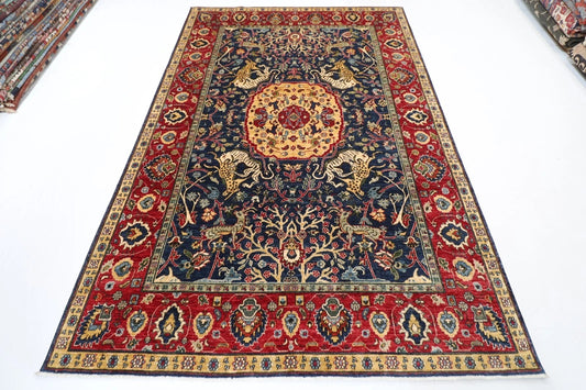 199 x 298 cm | Animal Afghan Tribal Hand Knotted Carpet