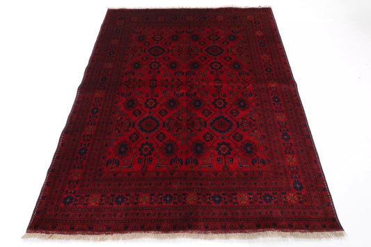 154 x 196 cm | Belgic Tribal Hand Knotted Veg Dye Wool Carpet
