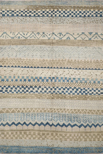 187 x 257 cm | Gabbeh Blue Afghan Tribal Hand Knotted Veg Dye Wool Carpet