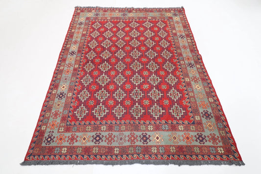 149 x 202 cm | Sumak Tribal Hand Knotted Veg Dye Wool Kilim