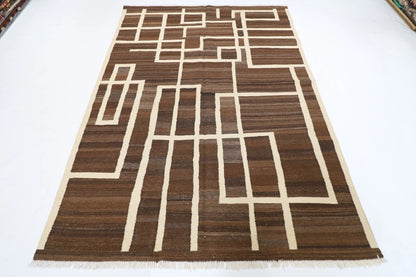 180 x251 cm | Flat Weaved Afghan Tribal Hand Knotted Veg Dye Wool Kilim