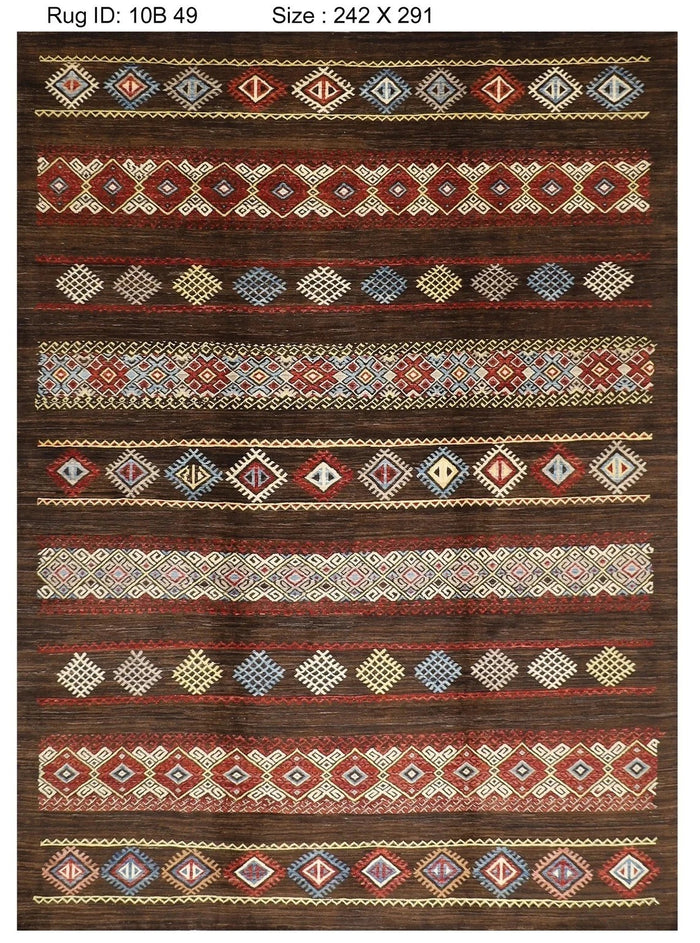 242 x 290 cm | Gabbeh Afghan Tribal Hand Knotted Carpet