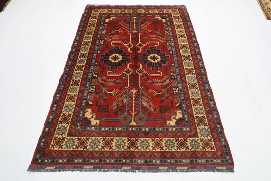 156 x 195 cm | Tribal Hand Knotted Veg Dye Wool Carpet