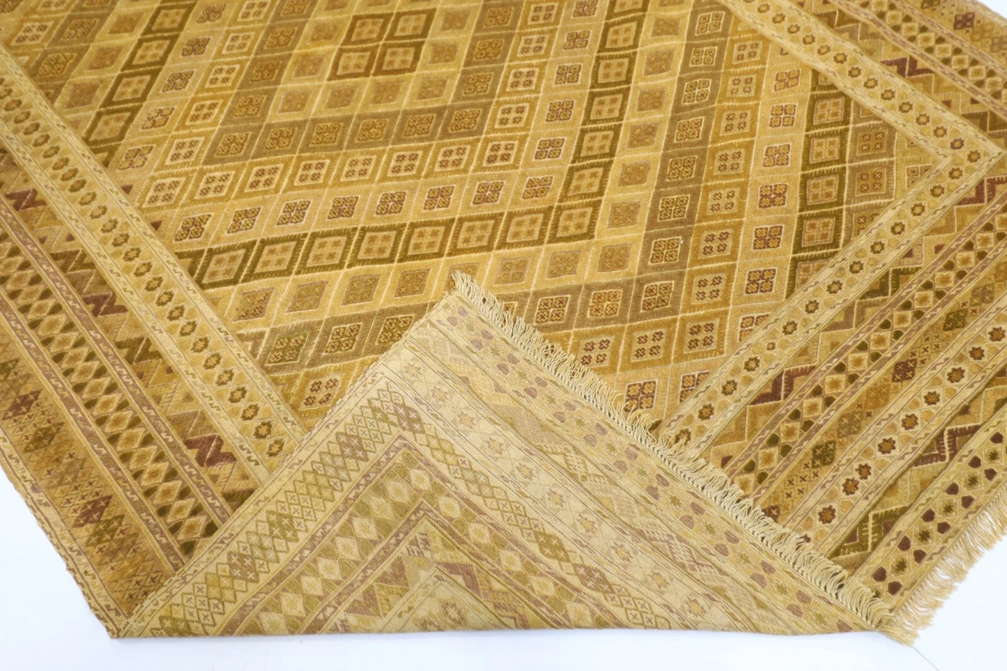 202 x 278 cm | Flat Weaved Carpet Kilim Afghan Tribal Hand Knotted Carpet