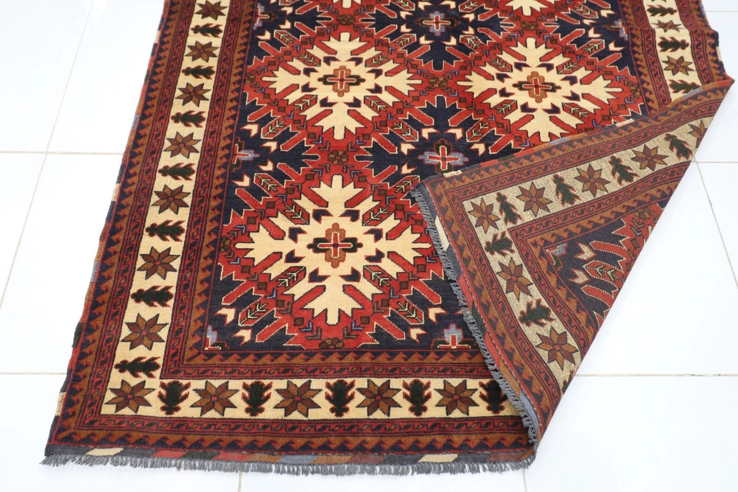 176 x 256 cm | Maranoce Afghan Tribal Hand Knotted Veg Dye Wool Carpet