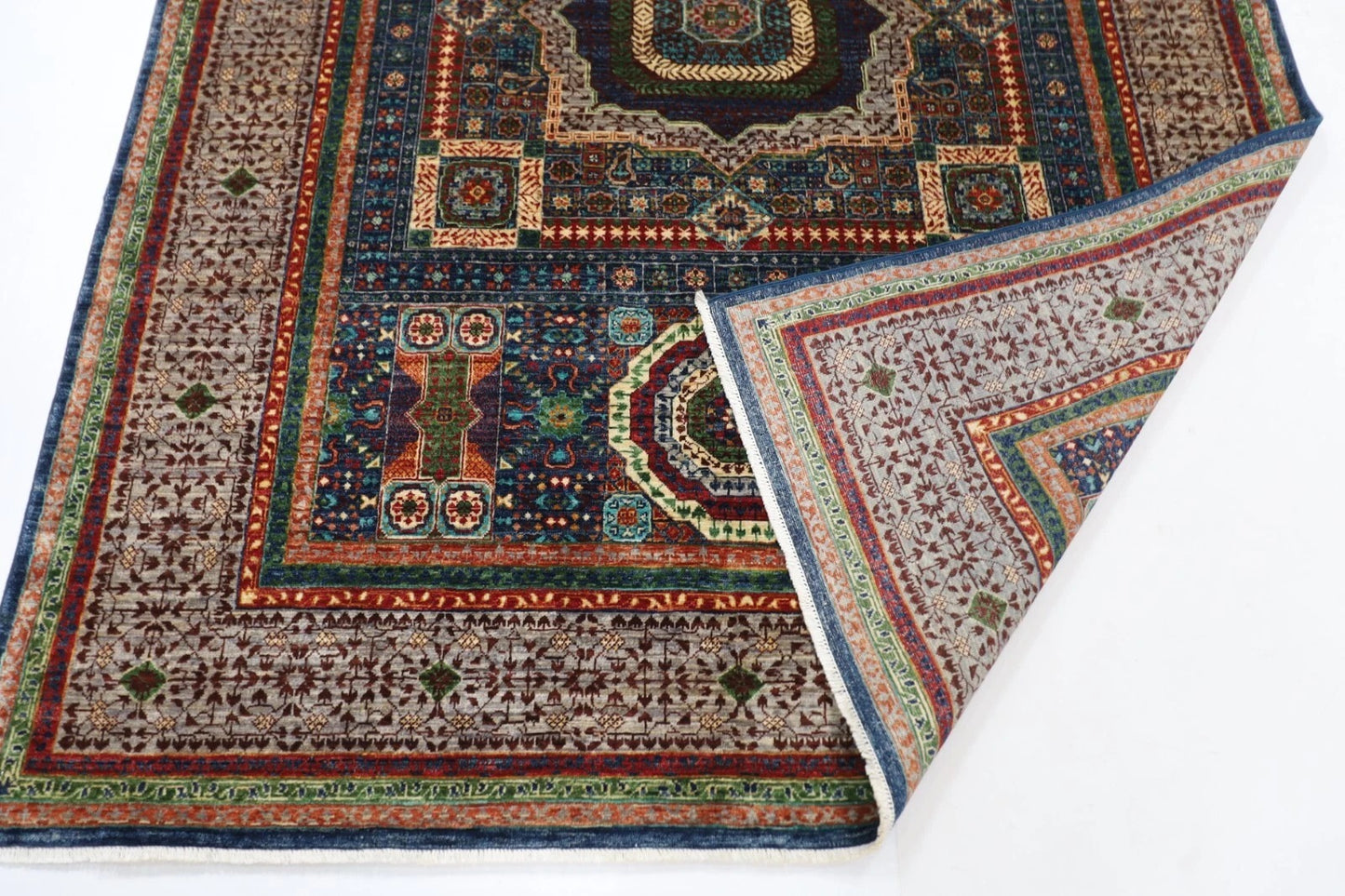 175 x 242 cm | Mamluk Afghan Tribal Hand Knotted Veg Dye Wool Carpet