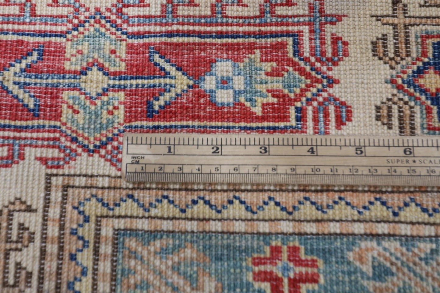 172 x 253 cm | Kazak Afghan Tribal Hand Knotted Veg Dye Wool Carpet