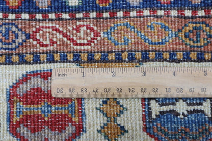 150 x 208 cm | Kazak Afghan Tribal Hand Knotted Veg Dye Wool carpet