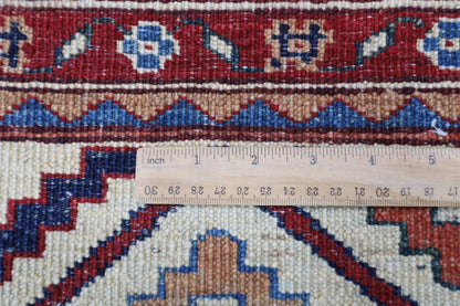 182 x 288 cm |  Kazak Blue Afghan Tribal Hand Knotted Veg Dye Wool carpet