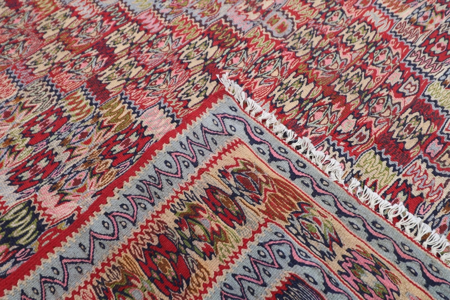 205 x 293 cm | Sumak Flat Weaved Kilim Afghan Tribal Hand Knotted Carpet