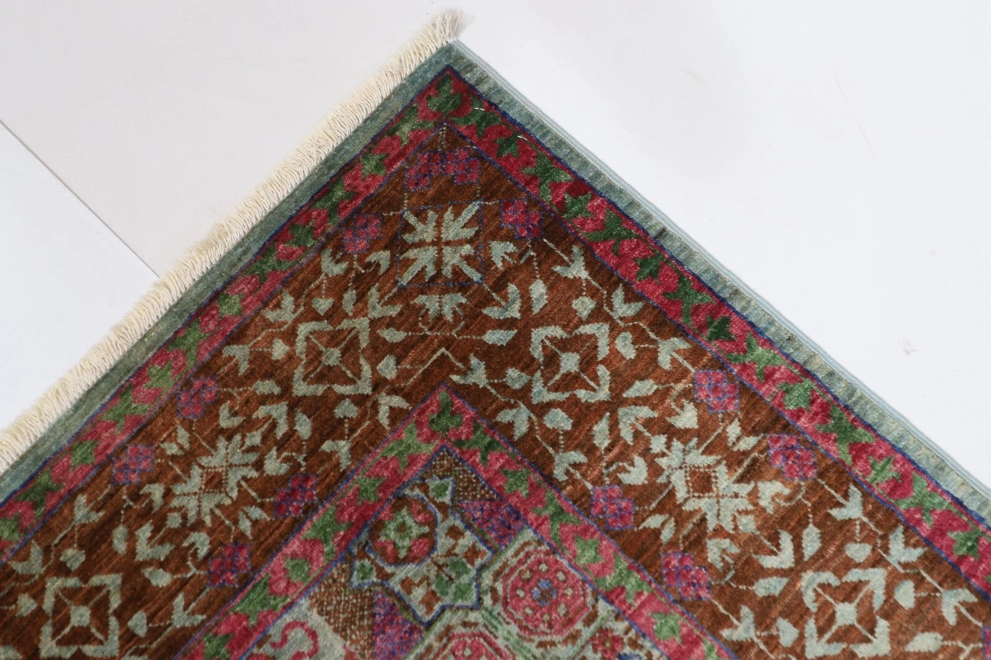 129 x 183 cm | Mamluk Afghan Tribal Hand Knotted Veg Dye Wool carpet