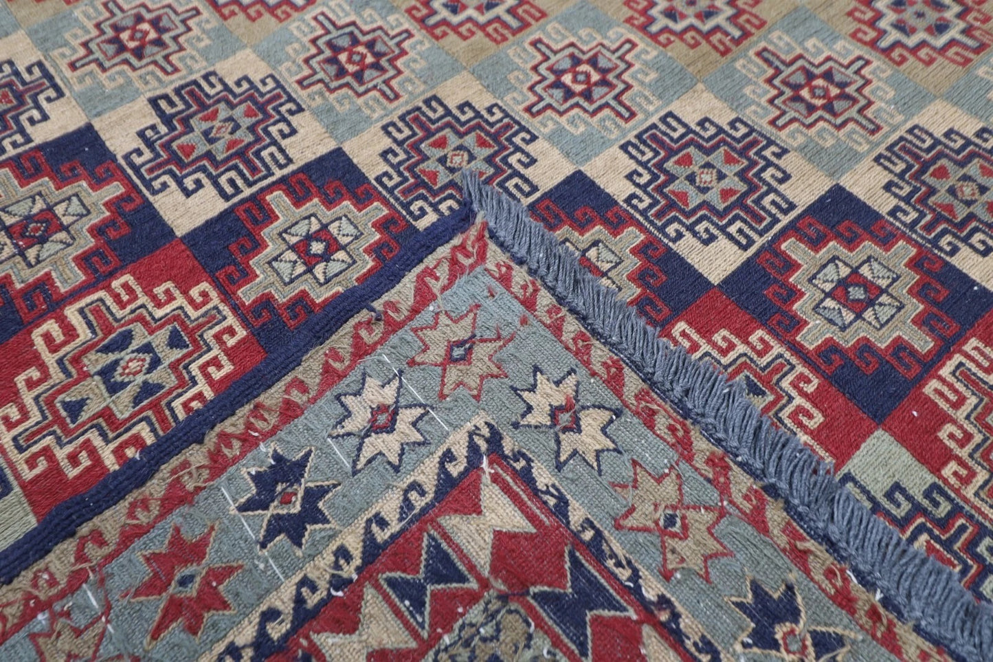 229 x 301 cm | Sumak Afghan Tribal Hand Knotted Kilim
