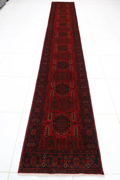 82 x 491 cm | Khal Mohammadi Afghan Tribal Hand Knotted Wool Runner
