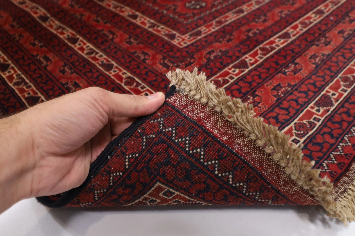 204 x 292 cm | Bokhara Afghan Tribal Hand Knotted Carpet