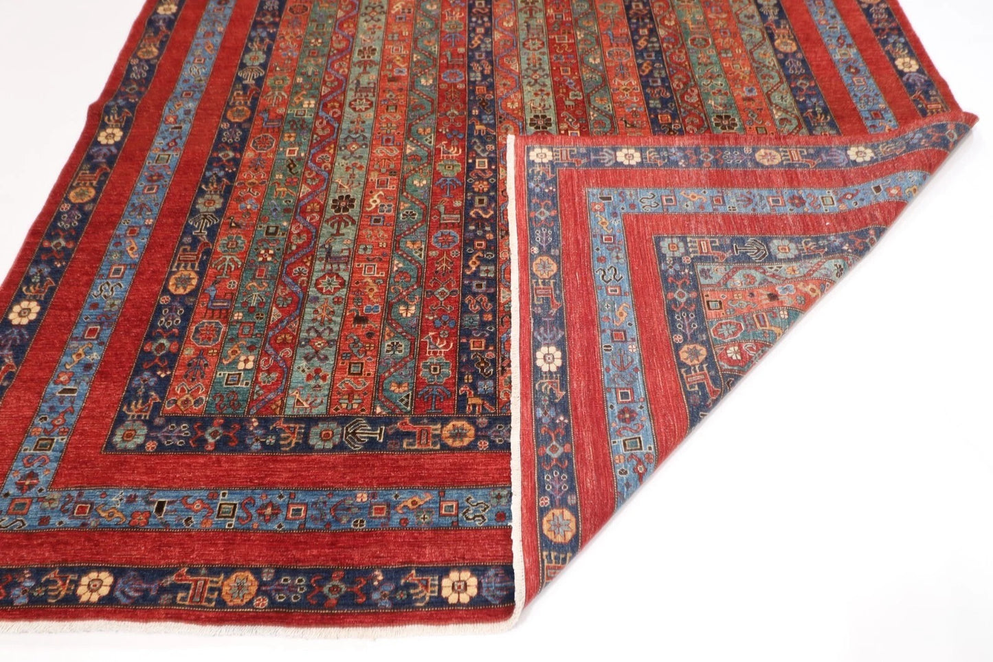 245 x 288 cm | Shawl Afghan Tribal Hand Knotted Carpet