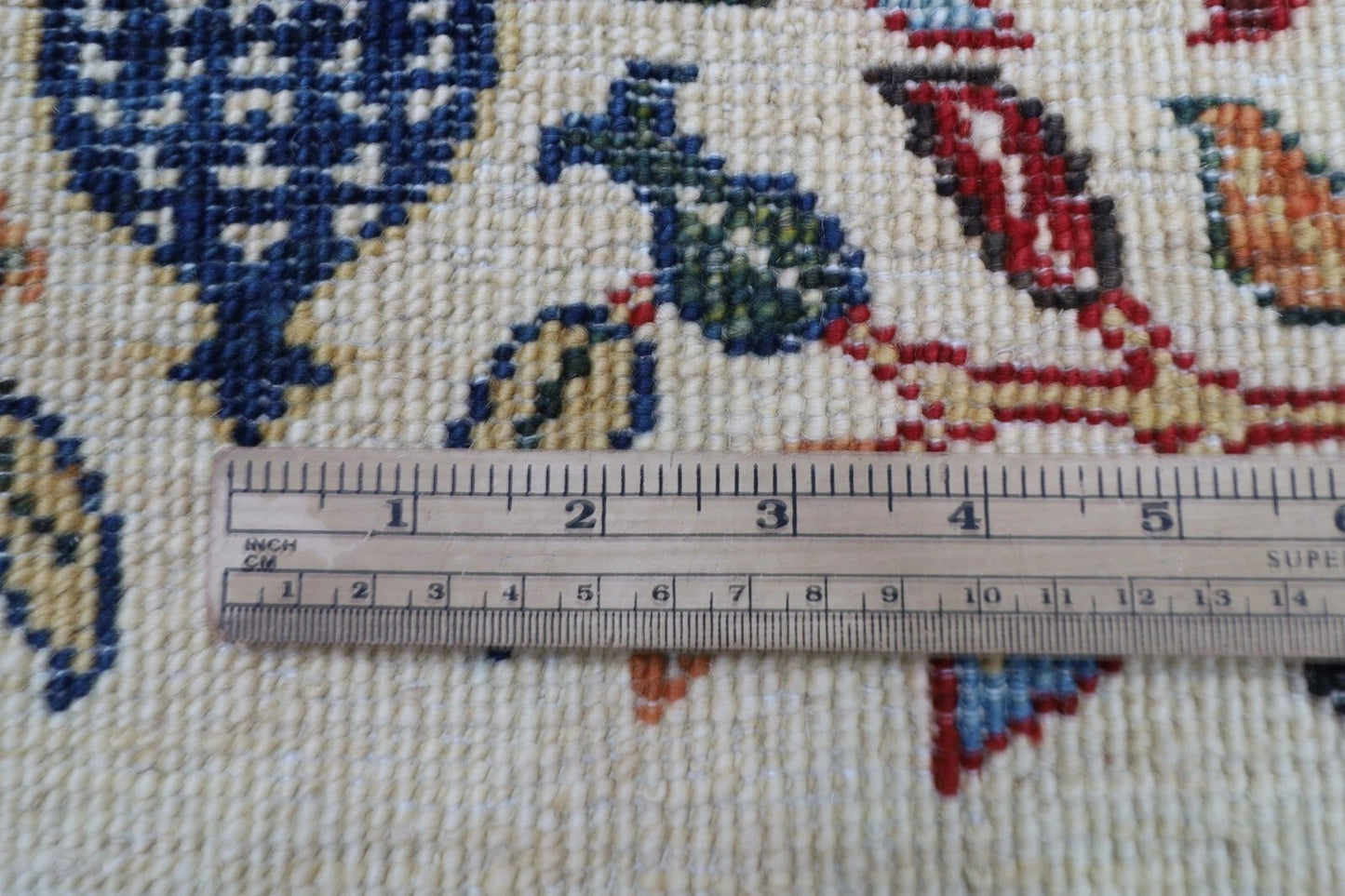 180 x 250 cm | Beige Afghan Tribal Hand Knotted Veg Dye Wool Carpet